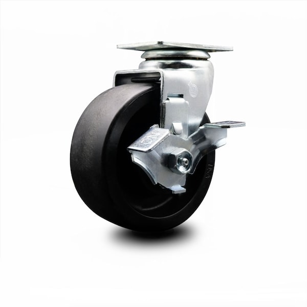 5 Inch Glass Filled Nylon Swivel Caster with Ball Bearing and Brake SCC